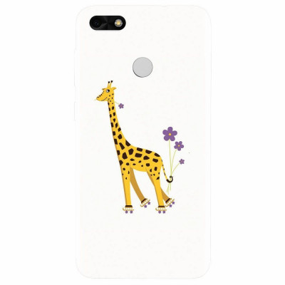 Husa silicon pentru Huawei P9 Lite mini, Rollerskating Girafe Illustration foto