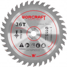 Disc circular pentru fierastrau 114784, 36 dinti, 115 mm, Worcraft
