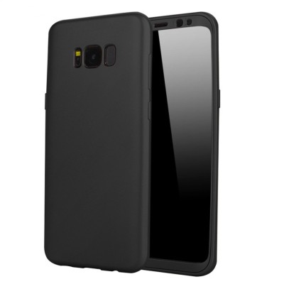 Husa protectie pentru Samsung Galaxy S8, Negru, Fullbody fata-spate, folie de protectie gratis foto