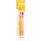 MEDIBLANC KIDS &amp; JUNIOR Ultra Soft periuta de dinti pentru copii ultra moale Orange, Pink 2 buc
