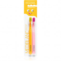 MEDIBLANC KIDS & JUNIOR Ultra Soft periuta de dinti pentru copii ultra moale Orange, Pink 2 buc