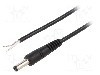 Cablu alimentare DC, cabluri, DC 4,8/1,7 mufa, negru, 0,5m, WEST POL - P48-TT-C050-050BK