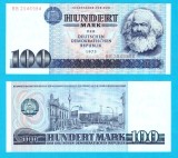 Germania RDG (pick 31) 100 Mark 1975 UNC; faţă: Karl Marx