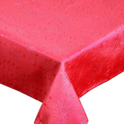 Fată de Masă Crăciun, 80x80cm, Poliester, Culoare Roșu, Model Stele foto