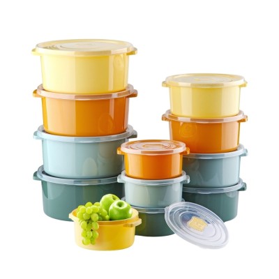 Set 12 Cutii alimente (4X500 ml, 4X1000 ml, 4X2000 ml), Pastel, Capac cu dispozitiv de eliberare aer foto