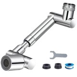 Adaptor de robinet cu brat mecanic telescopic, Lecheng&reg;, extensibil si rotativ 1440&deg; pivotant in orice directie, functie de economisire a apei, usor d