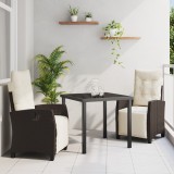 VidaXL Set de dining pentru grădină 3 piese Marron din ratan sintetic