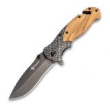 Cutit pliabil de supravietuire tip briceag Foxter, 21 cm, spargator geamuri si taietor de centuri