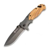 Cutit pliabil de supravietuire tip briceag Foxter, 21 cm, spargator geamuri si taietor de centuri