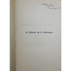 LA SCIENCE DE LA LITTERATURE par MICHEL DRAGOMIRESCOU , VOLUME IV , 1938 , DEDICATIE*