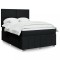 vidaXL Pat box spring cu saltea, negru, 140x190 cm, textil 3293958