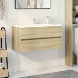 vidaXL Dulap de chiuvetă, stejar sonoma, 90x38,5x45 cm, PAL
