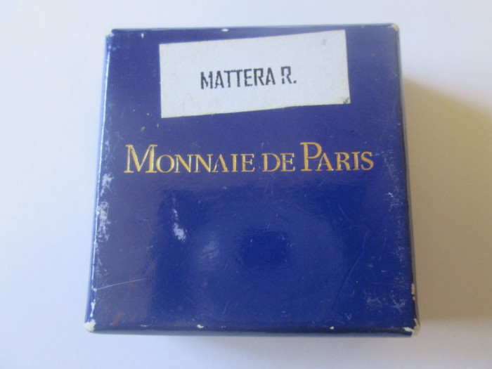 Medalie franceza placata argint R.Mattera-Monetaria Paris 2010 in cutia origin.
