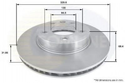 Disc frana PORSCHE CAYENNE (9PA, 955) (2002 - 2010) COMLINE ADC1475V foto