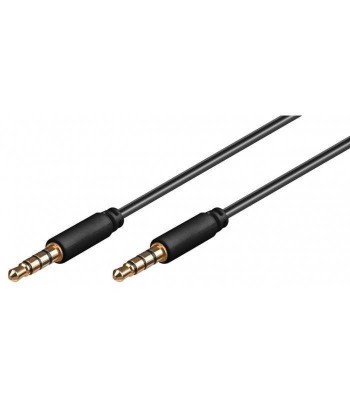 Cablu audio Jack Stereo 3.5 mm tata 4 pini - 3.5 mm tata 0.5m Goobay foto
