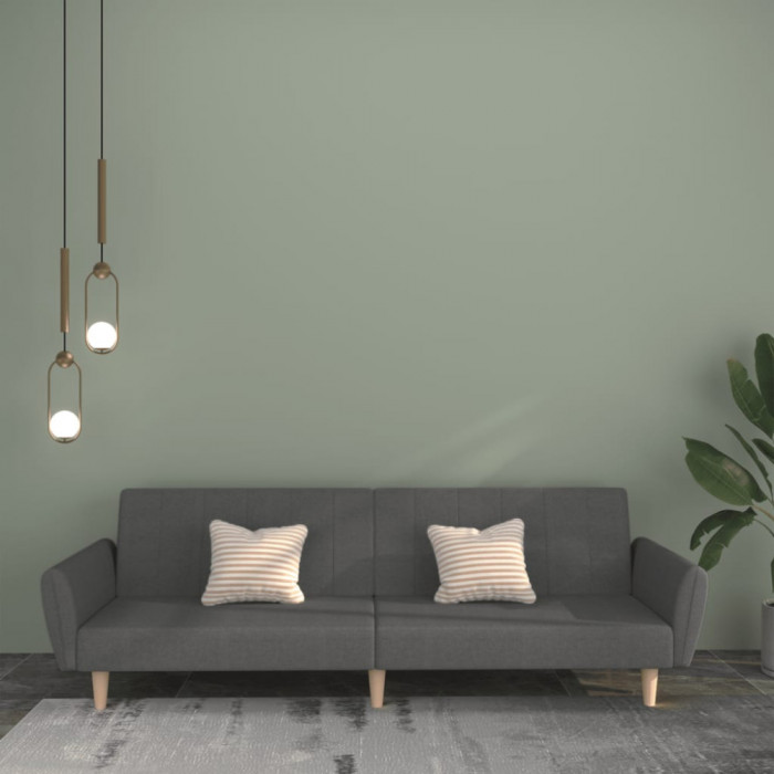 Gossi canapea extensibila cu 2 locuri, gri deschis, tesatura