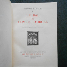 RAYMOND RADIGUET - LE BAL DU COMTE D'ORGEL (1925, prima editie, exemplarul 533)