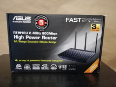 Asus RT-N18U 2.4GHz 600Mbps High Power Router, Gigabit Ethernet, USB 3.0 - Nou foto