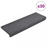 vidaXL Covorașe scară 30 buc 65x21x4 cm gri &icirc;nchis