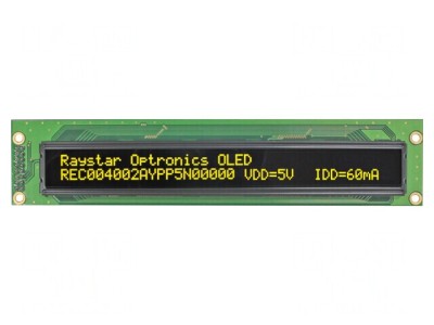 Afișaj OLED Alfanumeric 40x2 Galben foto