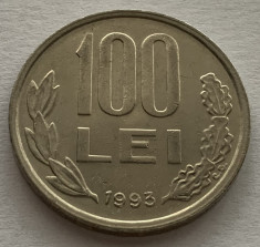 100 Lei 1993, Romania, a UNC, Luciu de batere foto