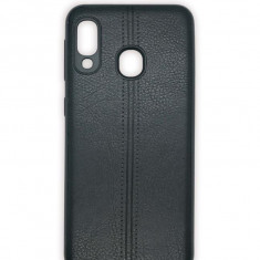 Husa telefon Silicon Samsung Galaxy A40 a405 Black Leather