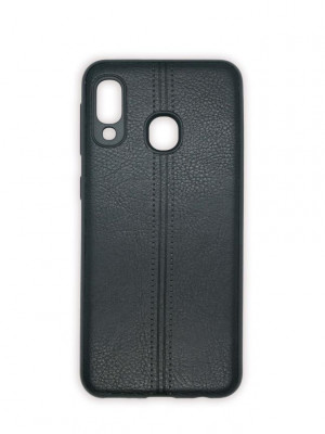 Husa telefon Silicon Samsung Galaxy A40 a405 Black Leather foto