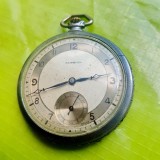D771-A- Ceas buzunar barbat vechi SOMBOL ART DECO anii 1930 Swiss 15 Rubine.