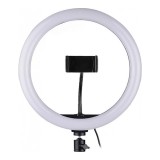 Cumpara ieftin Lampa circulara Loomax, 20 W, 3200-5600 K, 33 cm, lumini RGB, suport telefon, 10 trepte reglaj, 7 culori, 3 tipuri lumina