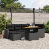 Cumpara ieftin Gossi set canapele de gradina cu perne, 7 piese, negru, poliratan