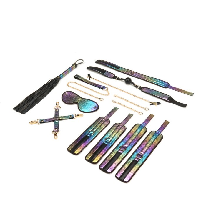 Set Accesorii Imobilizare Erotica Glossy Multicolor Soft Bondage Kit (8 Piese)