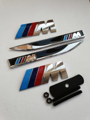 Set 4 Embleme BMW M Power aripi grila portbagaj metal foto