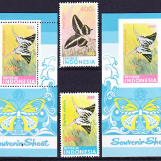 DB1 Fauna Fluturi Indonezia 1988 2 v. + 2 x SS MNH
