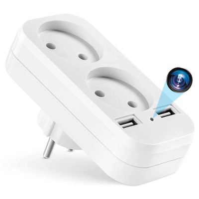 Camera Spion in Adaptor dublu iUni AD1, Wi-Fi, Full HD, Senzor miscare foto