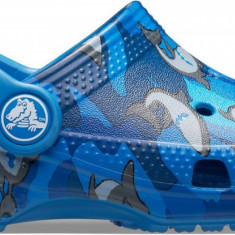 Saboți Crocs Classic Shark Clog PS Albastru - Prep Blue