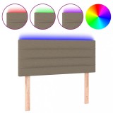 Cumpara ieftin Tablie de pat cu LED, gri taupe, 90x5x78/88 cm, textil