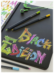 Creioane colorate triunghiulare cutie carton 12 culori Black Edition Faber Castell foto