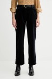 Marc O&#039;Polo pantaloni de catifea cord culoarea bleumarin, drept, high waist, 511104110441