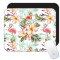 Flamingo in flori : Cadou Mouse pad : Pasare Hibiscus Model Tropical Floare Frunze Acuarela