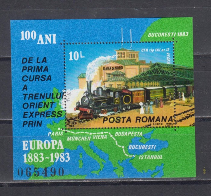 A11 TX8 1 - 1983 - 100 ani de la prima cursa Orient Expres - colita dantelata