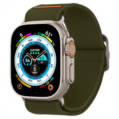 Bratara smartwatch spigen apple watch 1/2/3/4/5/6/7/8/se/se 2/ultra (42/44/45/49mm), fit lite ultra, khaki