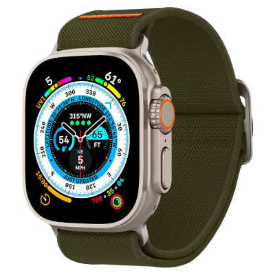 Bratara smartwatch spigen apple watch 1/2/3/4/5/6/7/8/se/se 2/ultra (42/44/45/49mm), fit lite ultra, khaki foto