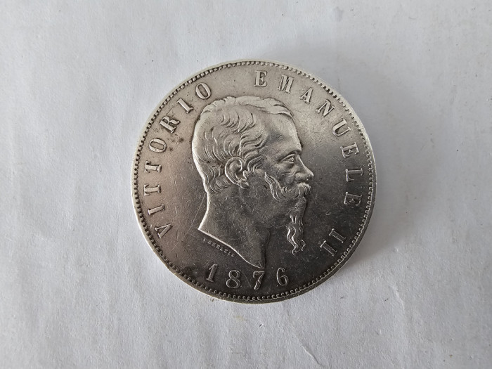 Italia 5 Lire 1876 Argint are 26 gr.Impecabila