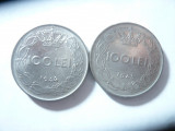 2 Monede fier - 100 lei 1943 si 1944 Rege Mihai I , cal. F.Buna