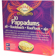 Paine traditionala indiana Patak's Pappadum 100 g cu usturoi