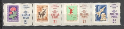 Ungaria.1965 Ziua marcii postale-streif XU.100 foto