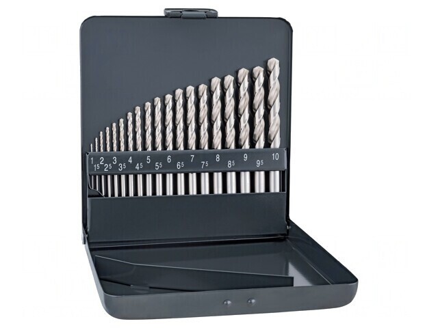 Set burghie metal oțel cobalt HSS-E 19 buc.
