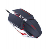 Mouse pentru jocuri din metal cu iluminare LED, 7 butoane, DPI reglabil, design ergonomic, negru