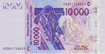 Bancnota Statele Africii de Vest 10.000 Franci 2003 - P318Ca UNC ( Burkina Faso) foto