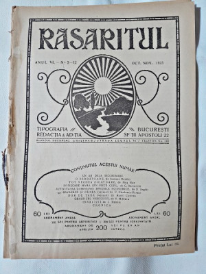 Revista Rasaritul, anul VI, nr.5-212/1923 (din cuprins, un an de la incoronarea Regelui Ferdinand si a Reginei Maria...) foto